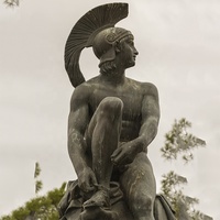 Statue de taille de vie en cuivre, statuettes de guerrier en Bronze, de jardin, Leonidas cheval, tête complète spartiates