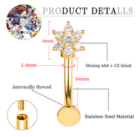 Bijoux Pvd de conception originale Lots en acier inoxydable Anneaux de ventre 316L Bijoux de piercing nombril en or pour femmes
