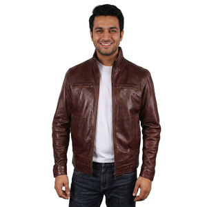 New Modern PU <b>Leather</b> <b>Jacket</b> for <b>Men</b> - Stylish Moto Design with Zip Closure and Pockets - <b>leather</b> <b>jacket</b> for <b>men</b> - Product Image 1