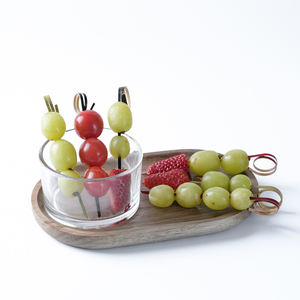 Fábrica al por mayor verde 7,19 pulgadas anillo de dedo cuerda bastón de caramelo palos cóctel fiesta palos fruta decoración palos de bambú - Product Image 6