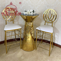 Table de bar de cocktail d'or de baril de mariage Table haute de présentation de table de dessert de mariage