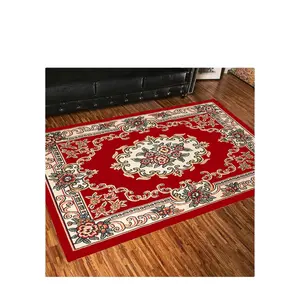 Wilton Machine Made 8x10 Red Color <strong>Oriental</strong> Hotel Lobby Area Rug - Product Image 1
