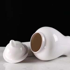 Chino nuevo estilo minimalista bastante alta calidad lujo Puro <span class=keywords><strong>Blanco</strong></span> jengibre tarro decoración del hogar aplicar a la sala de estar - Product Image 4