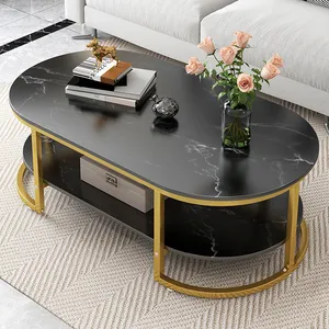 YQ FOREVER Tables basses dorées modernes pour le salon tables basses pour la maison Table basse en verre antique