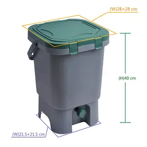 Conteneur soluble dans la <span class=keywords><strong>cuisine</strong></span> de 15l, stockage des déchets alimentaires, à usage domestique, corbeille avec intercalaires - Product Image 1
