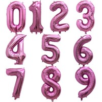 Ballon en aluminium flottant de 32 pouces, couleur caramel, style américain, chiffres bleus, décorations d'anniversaire et de Noël, vente en gros