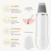 Esfoliador Facial Ultrassônico Portátil, Espátula para Limpeza de Pele, Removedor de Cravos, Limpador de Poros, Esfoliador Facial Sônico