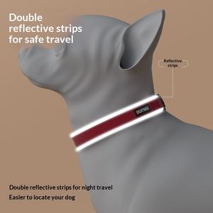 Anti-afbraak reflecterende anti-verlies verstelbare polyester hondenhalsband voor middelgrote/grote honden - Product Image 3