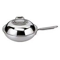 Non-stick stainless steel wok frying pan Deep wok for cooking
