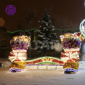 Christmas Boot Motif <b>Lights</b> LED Santa Boot Shape Outdoor Waterproof Holiday Decoration - Product Image 5