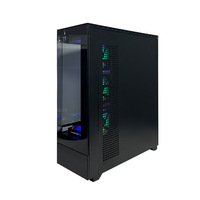 Boîtier d'ordinateur de jeu ATX Full Tower PRO en gros, grand format, avec panneau latéral en verre panoramique à 360 degrés, refroidissement par eau