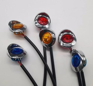 Cromato rotondo MINI 3/4 pollici ambra luci di posizione laterali per rimorchio del camion - Product Image 4