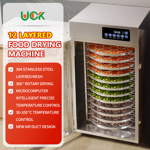 Déshydrateur de légumes rotatif, grande capacité 12 couches, grands plateaux de 300 mm pour le séchage des fruits/herbes/viandes - Product Image 2