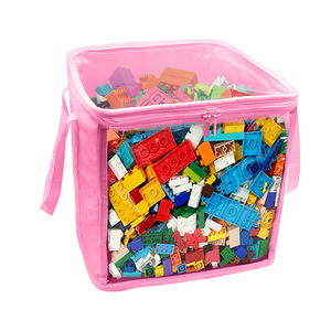 Boîte de rangement personnalisée portable étanche en PVC pour blocs de construction Cube de rangement pliable rectangulaire pour jouets Couverture transparente pour enfants - Product Image 1