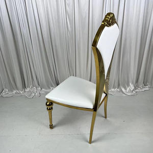 Sillas de banquete de cuero blanco de alta calidad con asiento de acero inoxidable Excelente precio Muebles de hotel grandes Eventos Directo de fábrica - Product Image 3