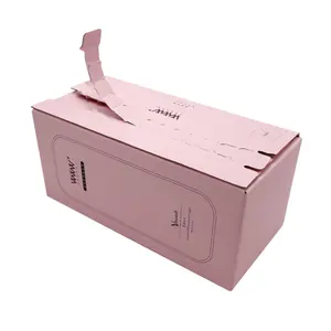 Chất lượng cao màu hồng giấy thể hiện vận chuyển bao bì hộp carton tùy chỉnh sinh thái thân thiện đóng cửa tự dính dây kéo hộp bưu phẩm