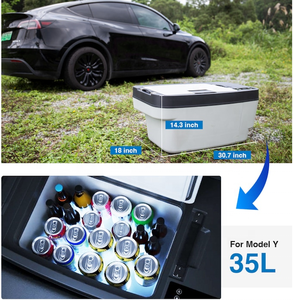 Accessoires de <span class=keywords><strong>camping</strong></span> 35L réfrigérateurs de voiture 12/24 V DC réfrigérateur congélateur portable avec contrôle APP pour Tesla Model y - Product Image 4