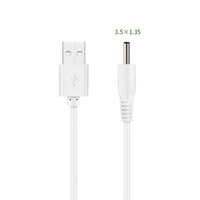 Câble USB vers CC blanc 5V 5525 5521 4017 35135 2507 Câble d'alimentation CC Câble de connecteur USB mâle vers baril 5525