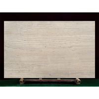 SH STONE Dalles de travertin romain italien naturel, finition polie, pour revêtement mural, sol et comptoir, fourniture pour projets de carrelage sur mesure, trous non remplis
