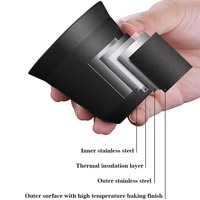Cadeau du Ramadan, tasse à café de luxe, tasses à expresso en acier inoxydable à double paroi isolées, ensemble réutilisable pour boire du café