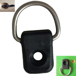 Hebilla de anillo en D de acero inoxidable con almohadilla de goma para uso en exteriores en barcos y kayaks - Product Image 1