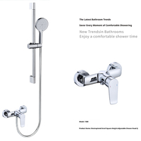 Ensemble de douche moderne pour projets hôteliers avec mitigeur chaud/froid mural et pommeau de douche simple