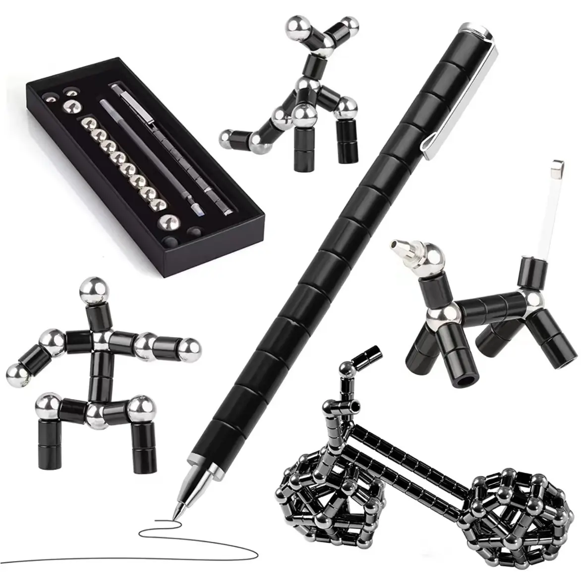Multi-activity Techolongy Fidget Toy Magnetic Pen Novelty Sculpture Block Decompression Touch Writing Pen Gift For Kids