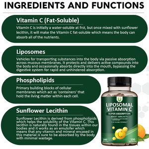 OEM/ODM Les capsules liposomales à super absorption de vitamine C stimulent le système immunitaire Supplément antioxydant puissant - Product Image 5