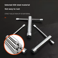 Kunci Soket T-handle Galvanis dengan Soket Heksagonal Berbahan Pipa Baja, Set Alat Kunci Casing Batang Terintegrasi Sederhana