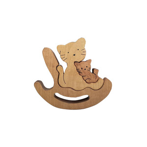 <strong>Wooden</strong> <strong>Personalised</strong> Mom Elephant and Baby Elephant <strong>Puzzle</strong> in a Rocking Chair Family Elephant Balance Toy Expecting Mom Gift - Product Image 4