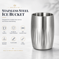 Seau à glace en acier inoxydable 304 côtelé de 1,6 L, multicolore, plaqué sous vide, pour refroidir le vin et le champagne, idéal pour la maison, le bar, l'hôtel et les fêtes