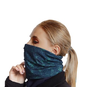 Masker Ski hangat untuk pria wanita, ikat kepala Set leher pola Solid, masker berkendara luar ruangan, bahan nilon beludru Jerman bersepeda musim dingin - Product Image 5