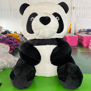 Superventas modelo publicitario muñeco de peluche blanco negro inflable Panda Masco Oso de dibujos animados para exteriores - Product Image 1