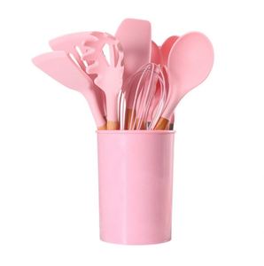 Ensemble d'ustensiles de cuisine en bois et silicone sans BPA, non toxiques, 11 pièces, avec logo personnalisé - Product Image 6