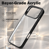 Coque de téléphone transparente antichoc en TPE TPU PC avec anneau de caméra amovible, impression de logo personnalisée, vente en gros en usine pour iPhone 18 Pro Max
