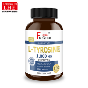 ผู้ผลิตอาหารเสริมแอล-ไทโรซีนแบบขายส่ง 1000 มก. เพิ่มพลังงานระดับเซลล์ เสริมสมาธิและสมรรถภาพ 150 แคปซูลแอล-ไทโรซีน - Product Image 1