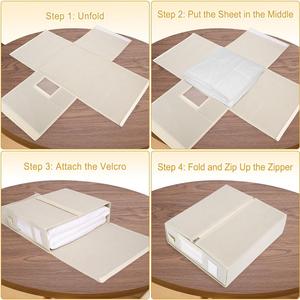 Lưu trữ thùng cho Ga Trải Giường Duvet bao gồm tổ chức hộp vỏ gối ráp dây kéo có thể gập lại bộ đồ giường tổ chức - Product Image 4