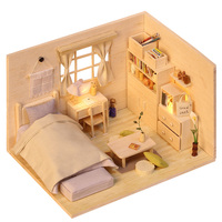 Meubles miniatures 3D en bois faits à la main à l'échelle 1:24, puzzle, kit de maison de poupée DIY pour cadeaux