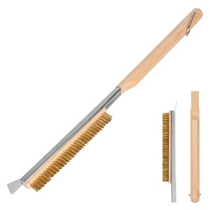 Accessoires <span class=keywords><strong>pour</strong></span> four à pizza <span class=keywords><strong>Brosse</strong></span> de nettoyage <span class=keywords><strong>pour</strong></span> four à pizza de 21 pouces <span class=keywords><strong>en</strong></span> acier inoxydable avec poils <span class=keywords><strong>en</strong></span> laiton <span class=keywords><strong>pour</strong></span> <span class=keywords><strong>pierre</strong></span> à pizza et barbecue - Product Image 1