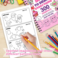 Livre de coloriage - Comment dessiner tout-en-un, 300 dessins mignons étape par étape, reliure spirale, crayon, gouache, peinture, fournitures artistiques pour adolescents, cadeau