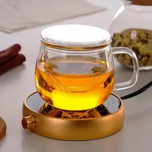 Large Round Lead-free Filtered Tea Mug Double-walled Hardened Glass Tea Cup Jar With Lid Mug