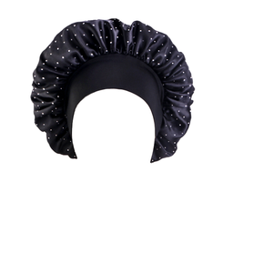 Bonnet de nuit en satin taille moyenne pour femme avec large bande et accessoires en strass pour les activités en extérieur - Bonnet pour femme - Product Image 3
