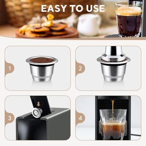 <span class=keywords><strong>Capsules</strong></span> de café réutilisables ICafilas pour <span class=keywords><strong>Vertuo</strong></span> Nespresso, <span class=keywords><strong>capsules</strong></span> en acier inoxydable <span class=keywords><strong>rechargeables</strong></span>, vide, pour remplir les dosettes de café - Product Image 3