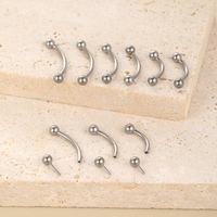 Bijoux de piercing corporel Piercing à sourcils G23 Titanium Treedless Push-in Curved Barbell avec Press Fit Jeweled Ball