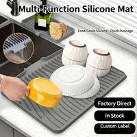 Nouvelle plaque de drainage en silicone, égouttoir simple pour bols et assiettes, plateau de séchage multifonctionnel pour la cuisine, pour bols, baguettes et cuillères
