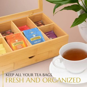 Household tea bag <b>storage</b> <b>box</b>, multi-functional <b>drawer</b>-type desktop <b>storage</b> <b>box</b>, coffee organizer, living room - Product Image 4