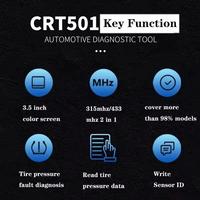 Herramienta de diagnóstico TPMS LAUNCH CRT501 315/433MHz, activador y programador de sensores de presión de neumáticos, escáner OBD2, reinicio y aprendizaje TPMS para BMW
