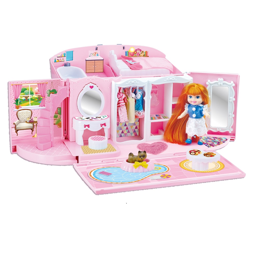 Портативная сумка, пластиковая спальная игрушка, набор для хранения, домашняя игрушка мечты, кукольный домик для маленькой девочки