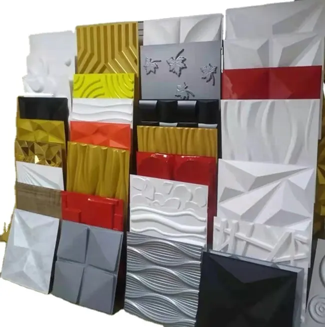 Panneaux muraux en pvc modernes à la mode, panneaux muraux relief 3D pour la maison, papiers peints décoratifs