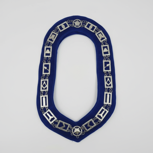 Maçonnique Regalia BLUE LODGE Argent chaîne collier métal bleu support pack de 5 Cadeau Pour Lui ensembles de chaîne avec des conceptions de collier de bijoux - Product Image 1